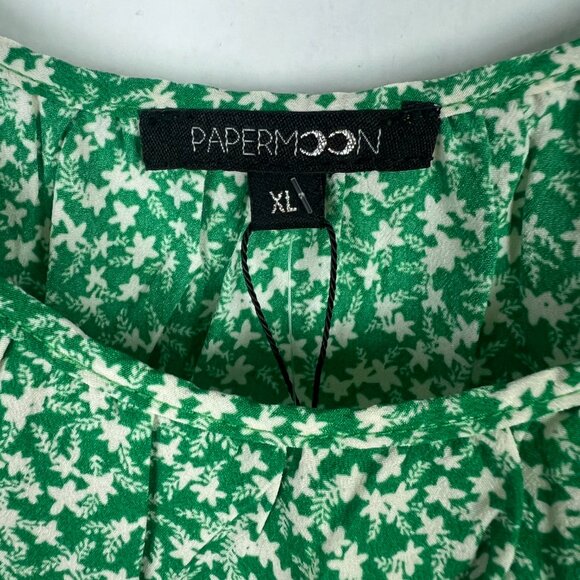 NWT Stitch Fix Papermoon Genevieve Flutter Sleeve Top Floral Green Size XL NEW - Picture 6 of 11